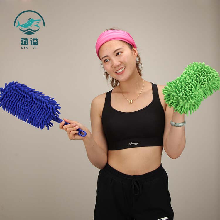 Car wash brush mitts chenille microfiber cleaning tool